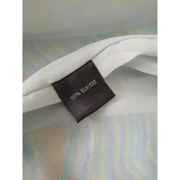 LAFAYETTE 148 Sleeveless Wrap Dress Wavy Stripe Multi Green Beach Colors Size 8 - Picture 5 of 7